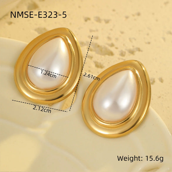 Wholesale Earrings Stainless Steel Geometric Pattern Electroplated Light Luxury Women's
