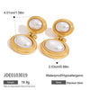 Wholesale Earrings Stainless Steel Geometric Pearl Electroplated Niche Design Light Luxury