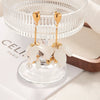 Wholesale Earrings Stainless Steel Geometric Pearl Tassel Retro Style