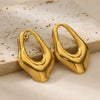 Wholesale Earrings Stainless Steel Geometric Retro Glossy Exaggerated Gold Electroplated