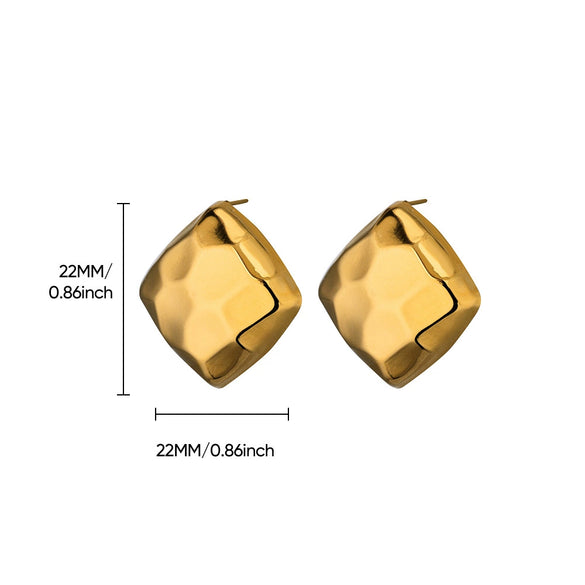 Wholesale Earrings Stainless Steel Geometric Retro Glossy Exaggerated Gold Electroplated