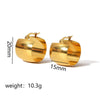 Wholesale Earrings Stainless Steel Geometric Round French Retro Electroplated For Women