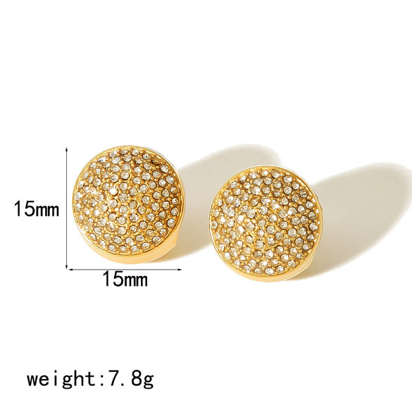 Wholesale Earrings Stainless Steel Geometric Simple Retro Electroplated For Women