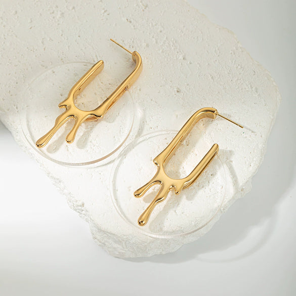 Wholesale Earrings Stainless Steel Geometric Style Electroplating For Women