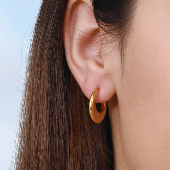 Wholesale Earrings Stainless Steel Geometric Style Electroplating