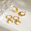 Wholesale Earrings Stainless Steel Geometric Style Electroplating