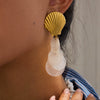 Wholesale Earrings Stainless Steel Geometric Tassel Retro Style 18K Gold Plated