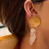 Wholesale Earrings Stainless Steel Geometric Tassel Retro Style 18K Gold Plated