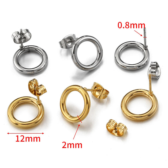 Wholesale Earrings Stainless Steel Geometric Vacuum Plated Handmade