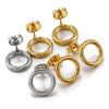 Wholesale Earrings Stainless Steel Geometric Vacuum Plated Handmade