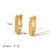 Wholesale Earrings Stainless Steel Geometric Zircon 18K Gold Plated Light Luxury Design For Women