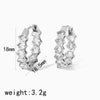 Wholesale Earrings Stainless Steel Geometric Zircon Light Luxury Style Electroplated For Women
