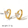 Wholesale Earrings Stainless Steel Geometric Zircon Light Luxury Style Electroplated For Women