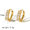 Wholesale Earrings Stainless Steel Geometric Zircon Light Luxury Style Electroplated For Women