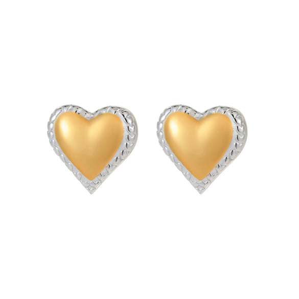 Wholesale Earrings Stainless Steel Gold And Silver Two Color Heart Shaped Electroplated For Women Fashion Design