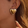 Wholesale Earrings Stainless Steel Gold And Silver Two Color Heart Shaped Electroplated For Women Fashion Design