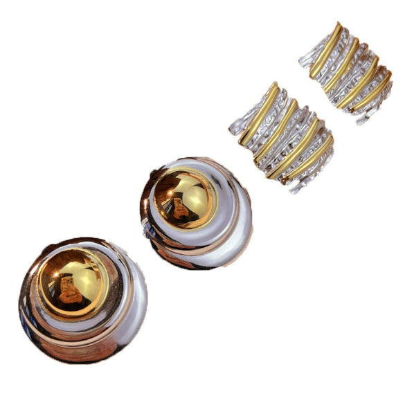 Wholesale Earrings Stainless Steel Gold Plated Geometric Heart Shape Design