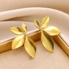 Wholesale Earrings Stainless Steel Gold Plated Geometric Leaf Shape