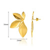 Wholesale Earrings Stainless Steel Gold Plated Geometric Leaf Shape