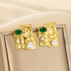Wholesale Earrings Stainless Steel Gold Plated Geometric Pearl Irregular Texture