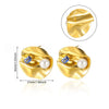 Wholesale Earrings Stainless Steel Gold Plated Geometric Pearl Irregular Texture