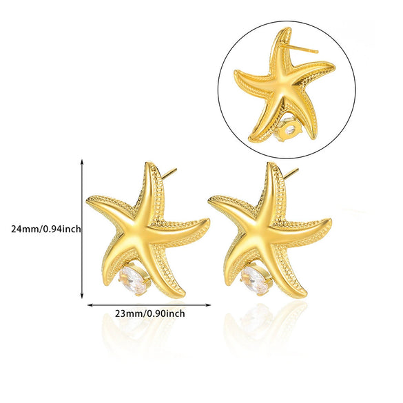 Wholesale Earrings Stainless Steel Gold Plated Geometric Pearl Irregular Texture