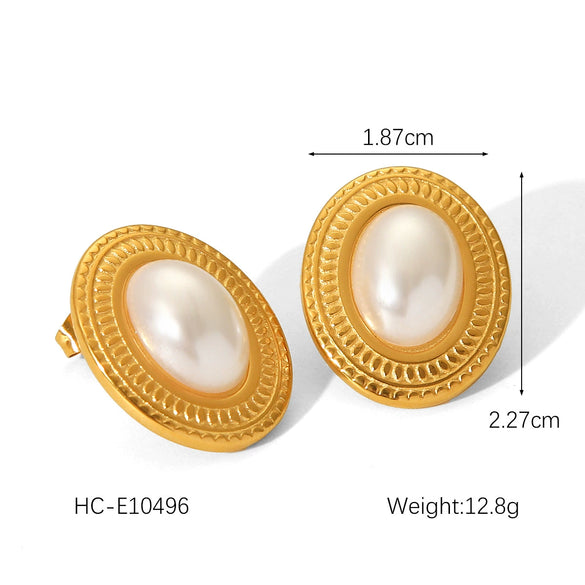 Wholesale Earrings Stainless Steel Gold Plated Love Pearl Animals Zodiac Heart Design