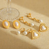 Wholesale Earrings Stainless Steel Gold Plated Love Pearl Animals Zodiac Heart Design