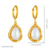 Wholesale Earrings Stainless Steel Gold Plated Retro Fashion Large Pearl Drop
