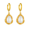 Wholesale Earrings Stainless Steel Gold Plated Retro Fashion Large Pearl Drop