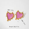 Wholesale Earrings Stainless Steel Goldplated Retro Fashion Vintage Heart Shape