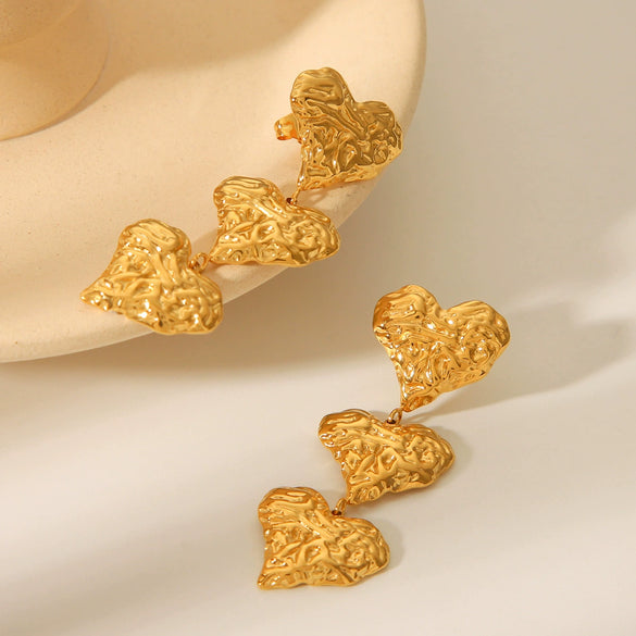 Wholesale Earrings Stainless Steel Heart Geometric Electroplating For Women