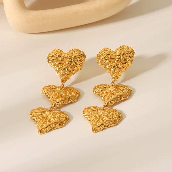 Wholesale Earrings Stainless Steel Heart Geometric Electroplating For Women