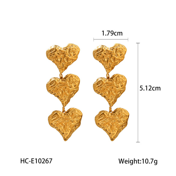 Wholesale Earrings Stainless Steel Heart Geometric Electroplating For Women