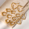 Wholesale Earrings Stainless Steel Heart Pattern Electroplated Simple Style For Women