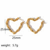 Wholesale Earrings Stainless Steel Heart Pattern Electroplated Simple Style For Women