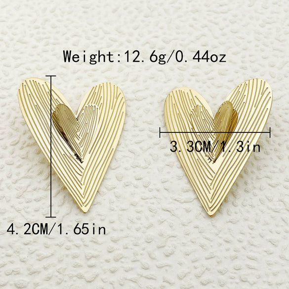 Wholesale Earrings Stainless Steel Heart Shape French Retro Style Electroplated
