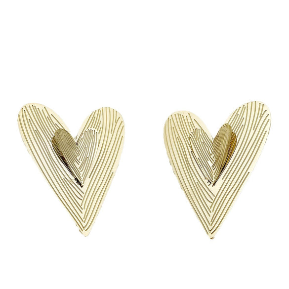 Wholesale Earrings Stainless Steel Heart Shape French Retro Style Electroplated
