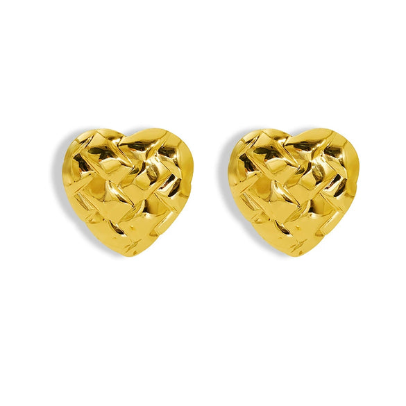 Wholesale Earrings Stainless Steel Heart Shape Water Plated Retro Style For Women