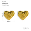 Wholesale Earrings Stainless Steel Heart Shape Water Plated Retro Style For Women