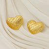Wholesale Earrings Stainless Steel Heart Shape Water Plated Retro Style For Women