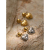 Wholesale Earrings Stainless Steel Hemispherical Heart Shape Gold And Silver Color Electroplated
