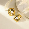 Wholesale Earrings Stainless Steel Imitation Pearl Geometric Flower Bow Leaf Shaped Electroplated