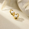 Wholesale Earrings Stainless Steel Imitation Pearl Geometric Flower Bow Leaf Shaped Electroplated