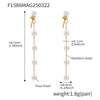 Wholesale Earrings Stainless Steel Imitation Pearl Geometric Light Luxury Style Electroplated