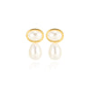 Wholesale Earrings Stainless Steel Imitation Pearl Geometric Rococo Style Electroplated
