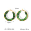 Wholesale Earrings Stainless Steel Inlaid Natural Stone Retro Palace Style Electroplated
