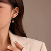Wholesale Earrings Stainless Steel Inlaid Zircon Cross Pendant 18K Gold Plated Fashion Style For Women