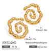 Wholesale Earrings Stainless Steel 18K Electroplated Geometric Pattern Simple Fashion Hammer Wave Design For Women