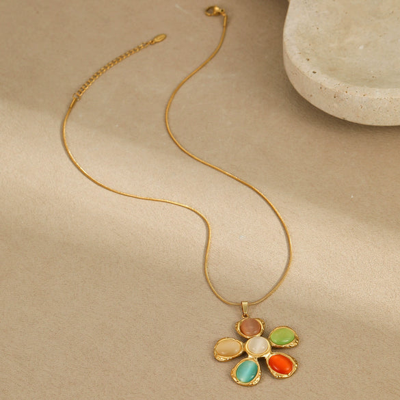 Wholesale Earrings Stainless Steel 18K Gold Electroplated Flower Pattern Hammered Style For Women